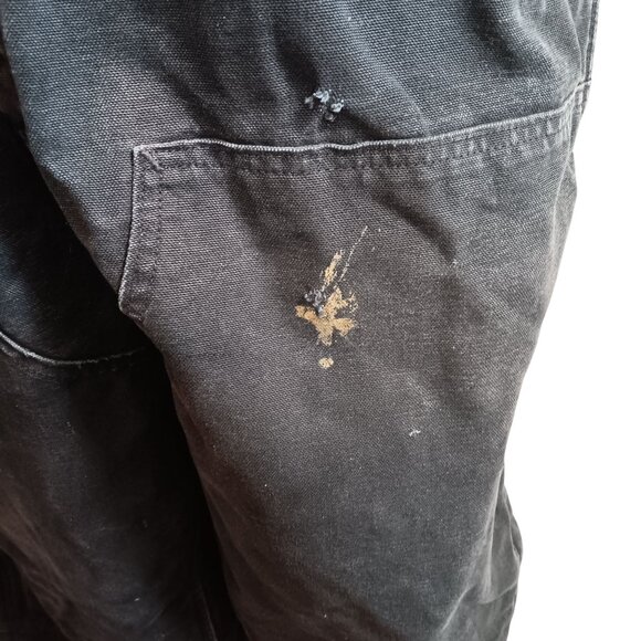 XL Short Carhartt Black Insulated Bib Overalls 3M Thinsulate 104031-blk DISTRESS - Picture 12 of 12